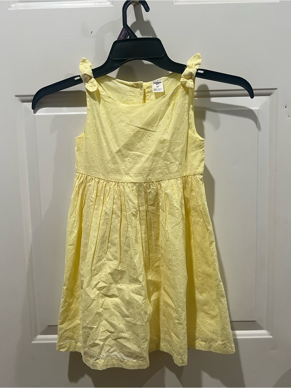 OshKosh B'gosh Yellow Eyelet Tie-Shoulder Dress